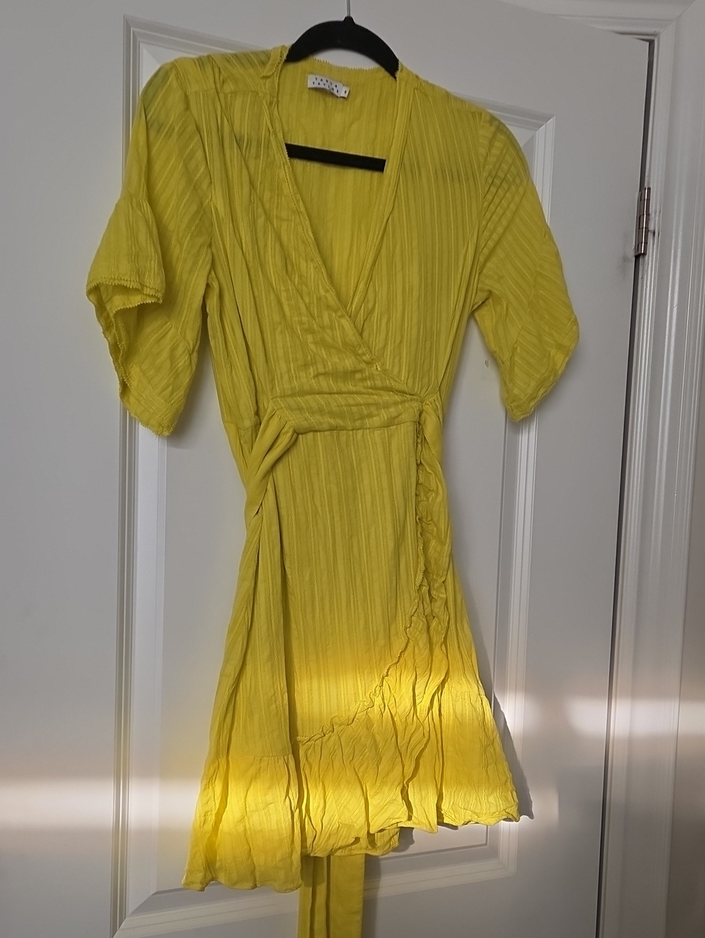 New Tanya Taylor Yellow Wrap Midi Dress